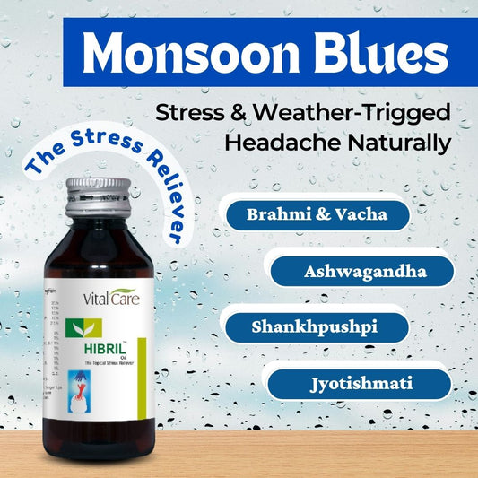 Monsoon Blues: Managing Stress & Weather-Triggered Headaches Naturally with Hibril Oil and Yogic Practices
